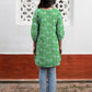 Janasya Dark Georgette Floral A-Line Tunic | Swadesiicart