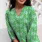 Janasya Dark Georgette Floral A-Line Tunic | Swadesiicart