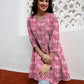 Janasya Dark Georgette Floral A-Line Tunic | Swadesiicart