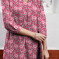 Janasya Dark Georgette Floral A-Line Tunic | Swadesiicart