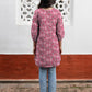 Janasya Dark Georgette Floral A-Line Tunic | Swadesiicart
