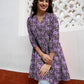 Janasya Dark Georgette Floral A-Line Tunic | Swadesiicart