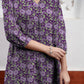 Janasya Dark Georgette Floral A-Line Tunic | Swadesiicart