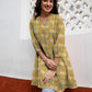 Janasya Dark Georgette Floral A-Line Tunic | Swadesiicart