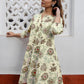 Janasya Light Cotton Floral A-Line Tunic | Swadesiicart