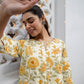 Janasya Light Cotton Floral A-Line Tunic | Swadesiicart