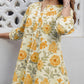 Janasya Light Cotton Floral A-Line Tunic | Swadesiicart