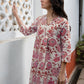 Janasya Light Cotton Floral A-Line Tunic | Swadesiicart