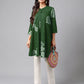 Janasya Bright Cotton Floral Flared Tunic | Swadesiicart