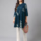 Janasya Bright Cotton Floral Flared Tunic | Swadesiicart
