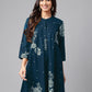 Janasya Bright Cotton Floral Flared Tunic | Swadesiicart
