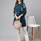 Janasya Bright Cotton Floral Flared Tunic | Swadesiicart