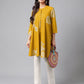 Janasya Bright Cotton Floral Flared Tunic | Swadesiicart