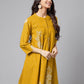 Janasya Bright Cotton Floral Flared Tunic | Swadesiicart