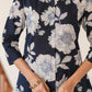 Janasya Dark Cotton Floral A-Line Top & Bottom Set | Swadesiicart