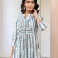 Janasya Light Cotton Floral A-Line Top & Bottom Set | Swadesiicart