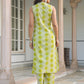 Janasya Bright Cotton Geometric A-Line Kurta Set | Swadesiicart