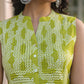 Janasya Bright Cotton Geometric A-Line Kurta Set | Swadesiicart