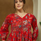 Janasya Bright Cotton Floral Peplum Top & Bottom Set | Swadesiicart