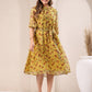 Janasya Bright Georgette Floral A-Line Dress | Swadesiicart