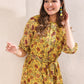 Janasya Bright Georgette Floral A-Line Dress | Swadesiicart