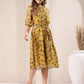 Janasya Bright Georgette Floral A-Line Dress | Swadesiicart