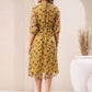 Janasya Bright Georgette Floral A-Line Dress | Swadesiicart