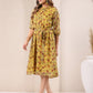 Janasya Bright Georgette Floral A-Line Dress | Swadesiicart