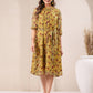 Janasya Bright Georgette Floral A-Line Dress | Swadesiicart