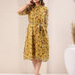 Janasya Bright Georgette Floral A-Line Dress | Swadesiicart