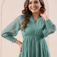Janasya Dark Dobby Chiffon Self Design Fit & Flare Dress | Swadesiicart