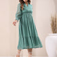 Janasya Dark Dobby Chiffon Self Design Fit & Flare Dress | Swadesiicart