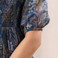 Janasya Dark Georgette Floral A-Line DRESS | Swadesiicart