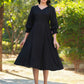 Janasya Dark Rayon Solid A-Line Dress | Swadesiicart