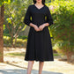 Janasya Dark Rayon Solid A-Line Dress | Swadesiicart