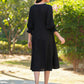 Janasya Dark Rayon Solid A-Line Dress | Swadesiicart