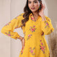 Janasya Bright Georgette Floral A-Line Dress | Swadesiicart