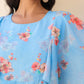 Janasya Bright Georgette Floral A-Line Dress | Swadesiicart