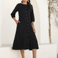 Janasya Dark Rayon Solid A-Line DRESS | Swadesiicart