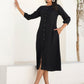 Janasya Dark Rayon Solid A-Line DRESS | Swadesiicart