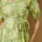Janasya Light Cotton Floral A-Line Dress | Swadesiicart