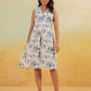 Janasya Light Cotton Floral A-Line Dress | Swadesiicart