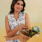 Janasya Light Cotton Floral A-Line Dress | Swadesiicart