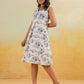 Janasya Light Cotton Floral A-Line Dress | Swadesiicart