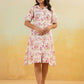 Janasya Light Cotton Floral A-Line Dress | Swadesiicart