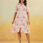 Janasya Light Cotton Floral A-Line Dress | Swadesiicart