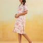 Janasya Light Cotton Floral A-Line Dress | Swadesiicart