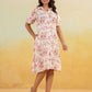 Janasya Light Cotton Floral A-Line Dress | Swadesiicart