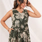 Janasya Dark Cotton Floral Tiered Dress | Swadesiicart