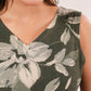 Janasya Dark Cotton Floral Tiered Dress | Swadesiicart